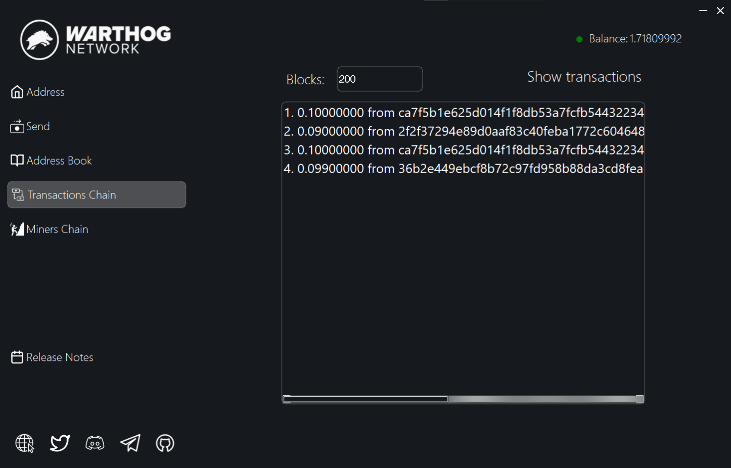 Transactions Chain